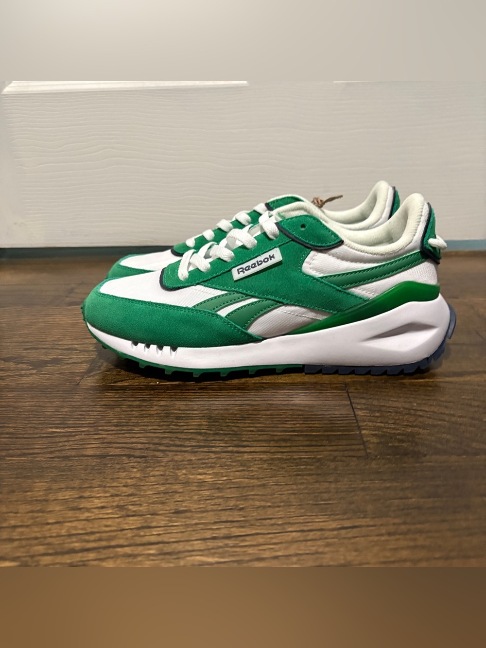 Reebok Women’s Green & White Low-Top Suede Sneakers - Picture 2 of 9